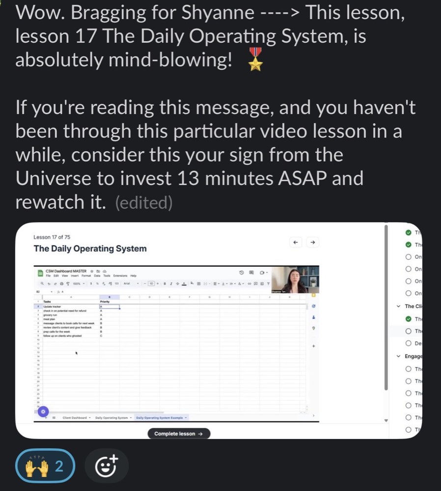 Past Beyond the Sale client result or testimonial screenshot