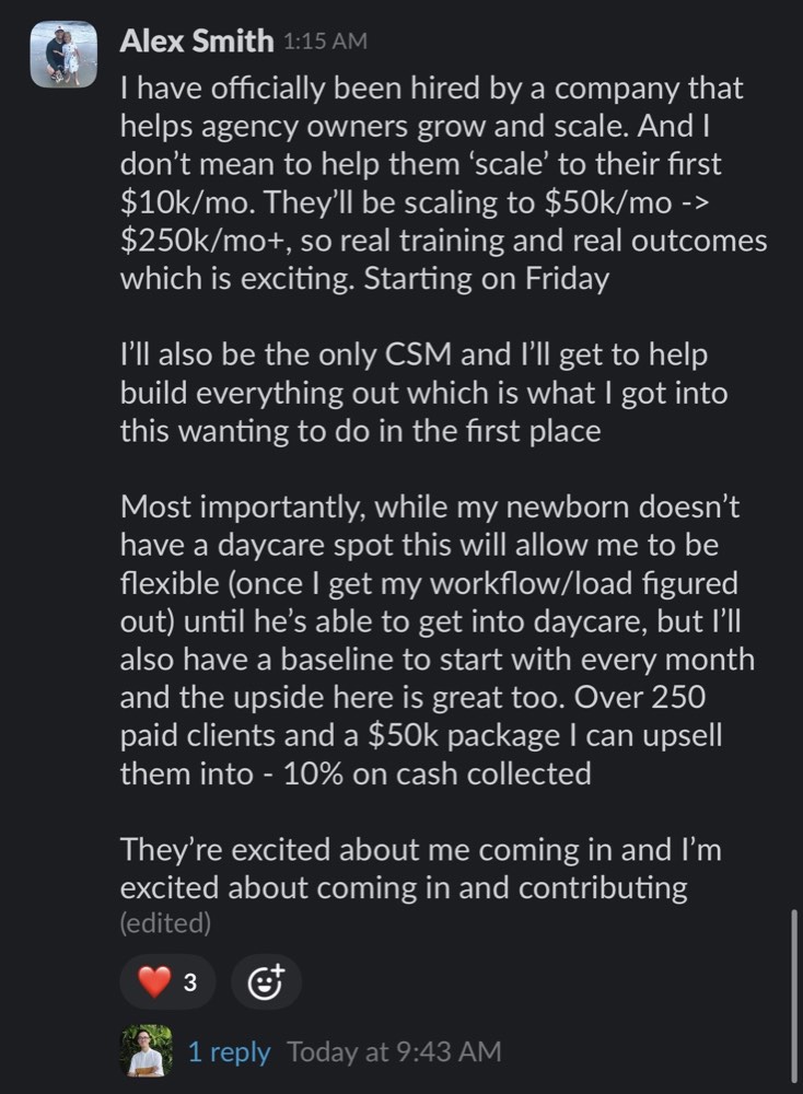 Past Beyond the Sale client result or testimonial screenshot