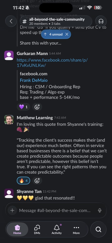 Past Beyond the Sale client result or testimonial screenshot