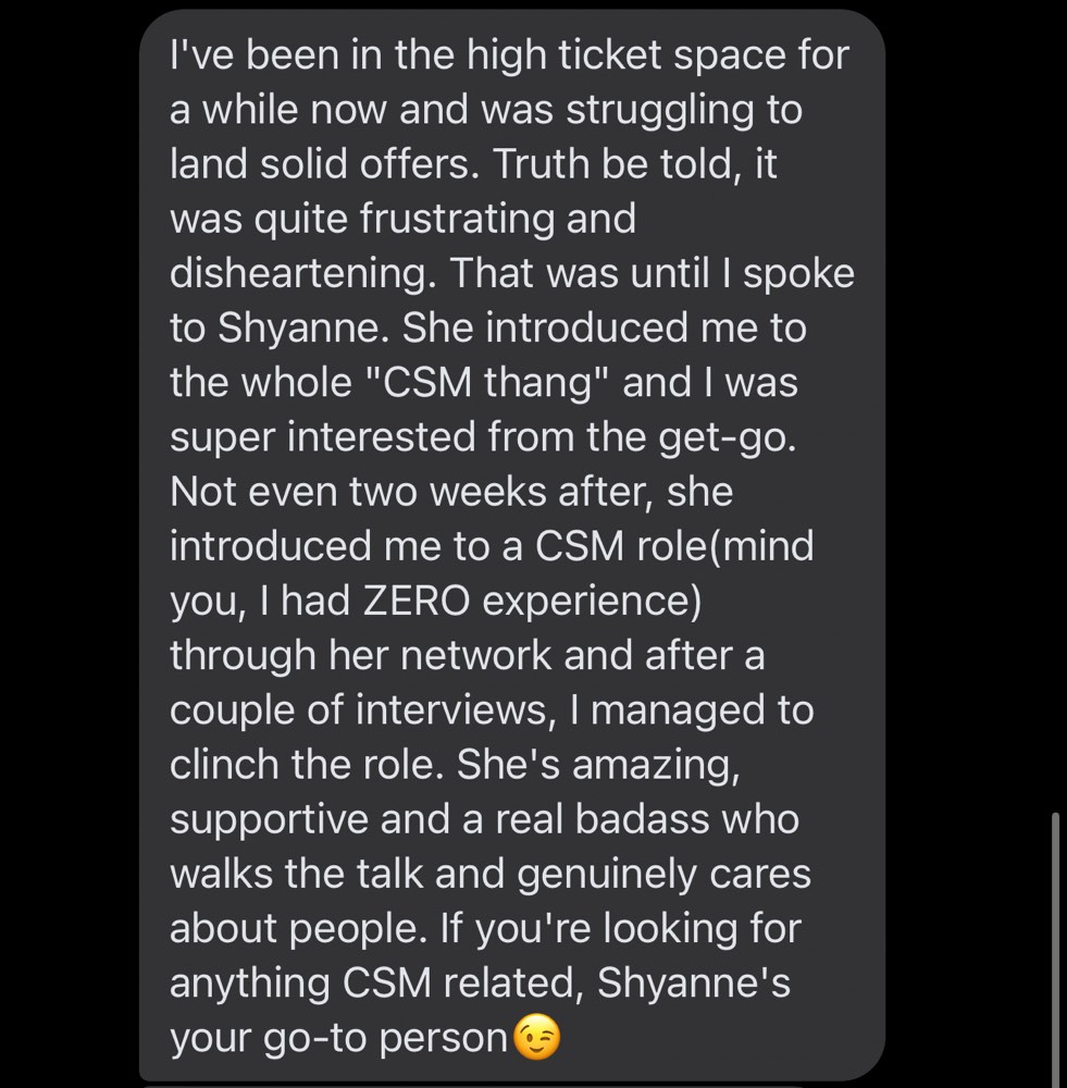 Past Beyond the Sale client result or testimonial screenshot