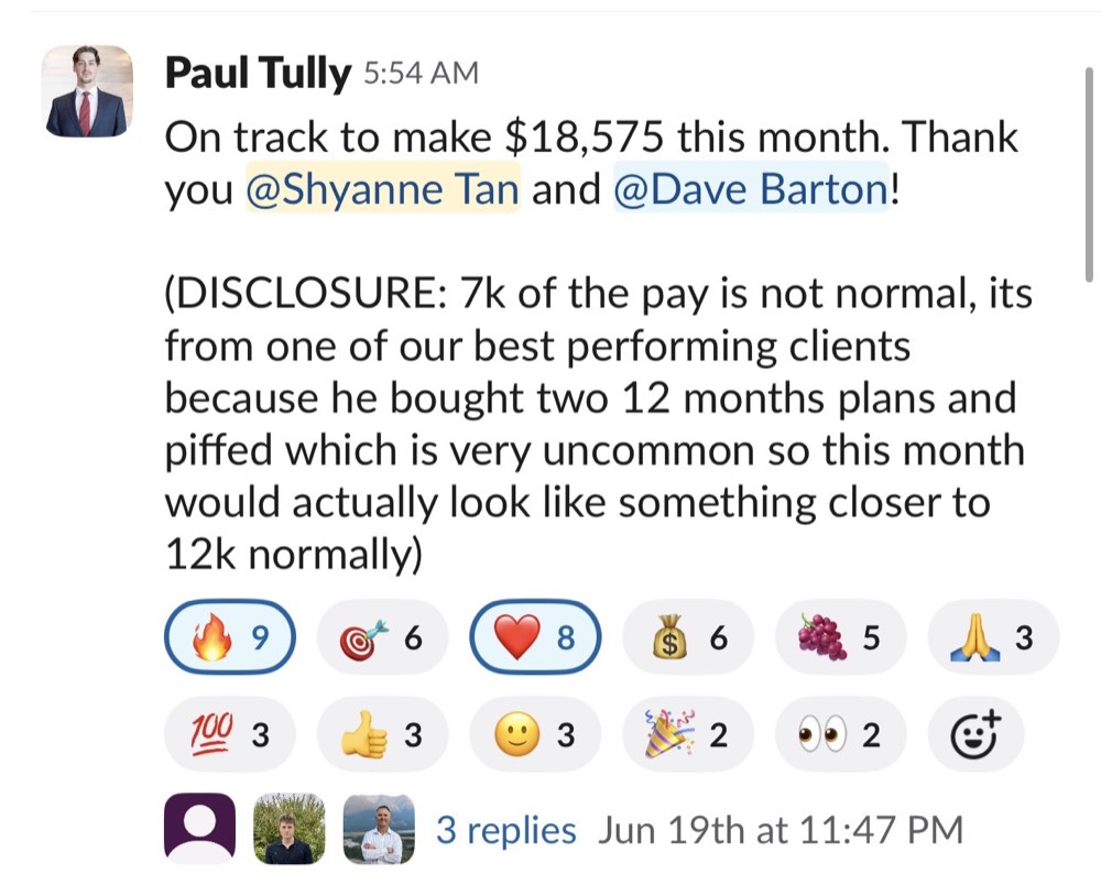 Past Beyond the Sale client result or testimonial screenshot
