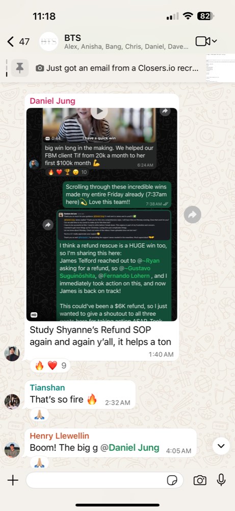Past Beyond the Sale client result or testimonial screenshot